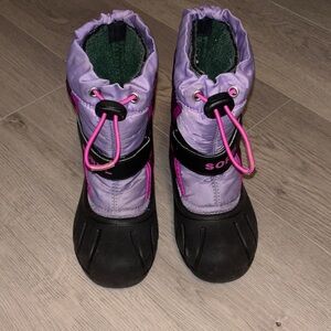 Sorel Kids' Lavender and Black Snow Boots